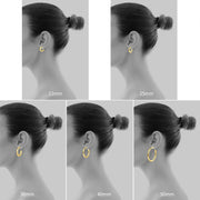 14K gold plated chunky hoop earrings, view 9 - MRSLM