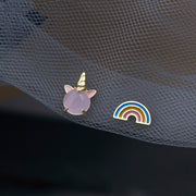 silver dinosaur stud earrings, view 2 - MRSLM