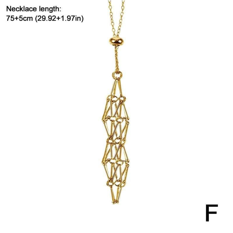 crystal stone holder necklace, view 8 - MRSLM
