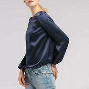 satin long sleeve t-shirt, view 4 - MRSLM