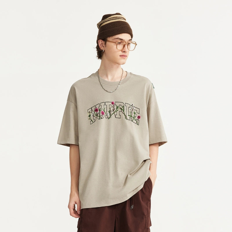 embroidered floral t-shirt, view 3 - MRSLM