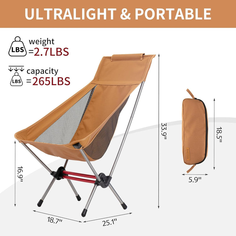 ultralight high back folding moon chair, view 8 - MRSLM