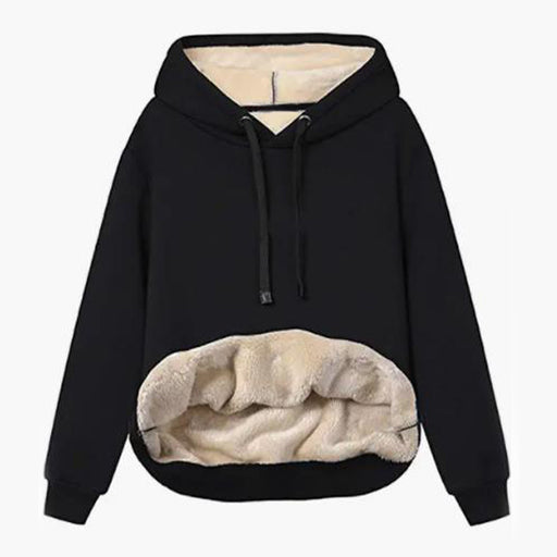 women's sherpa hooded sweatshirt jacket, view 6 - MRSLM