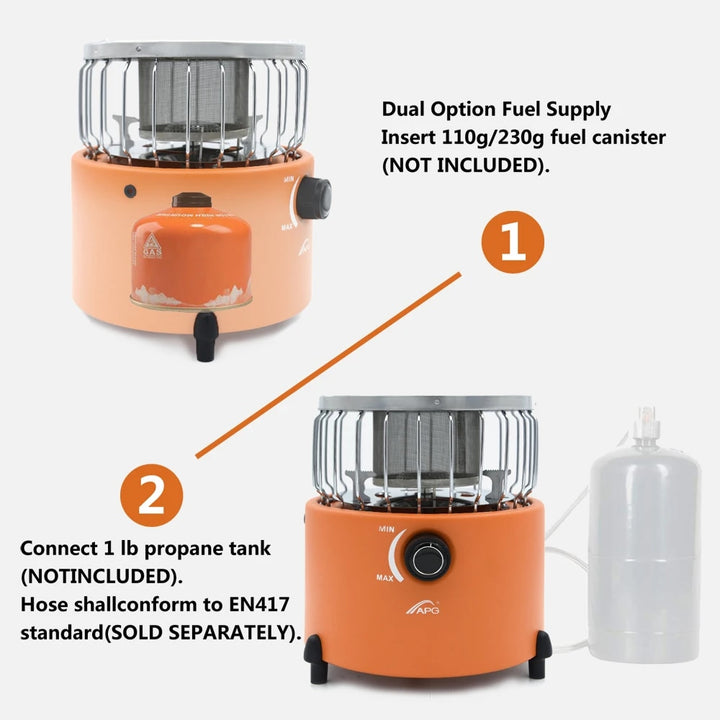 Portable 2-in-1 Camping Stove Gas Heater: Your Ultimate Outdoor Companion
