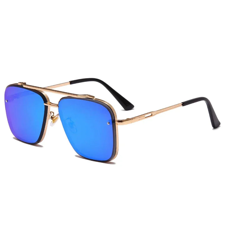 Klassische quadratische Vintage-Sonnenbrille – Luxuriöse UV400-Sonnenbrille mit Metallrahmen für Damen und Herren