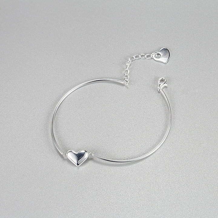 Light Luxury Whole Body Sterling Silver Love Bracelet Ins Niche Design