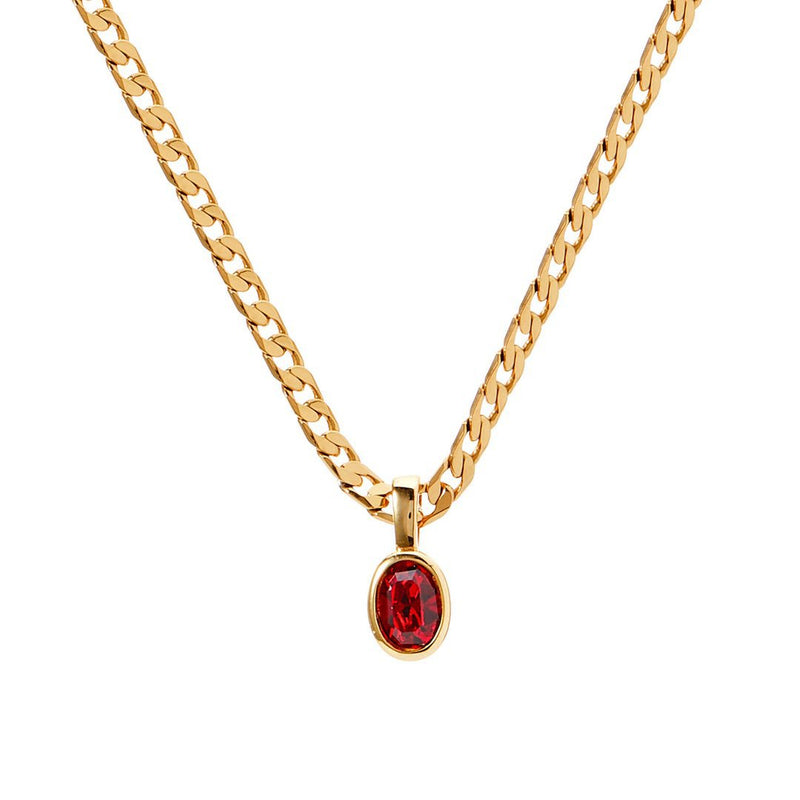 Colar feminino com pingente de pedra de cristal