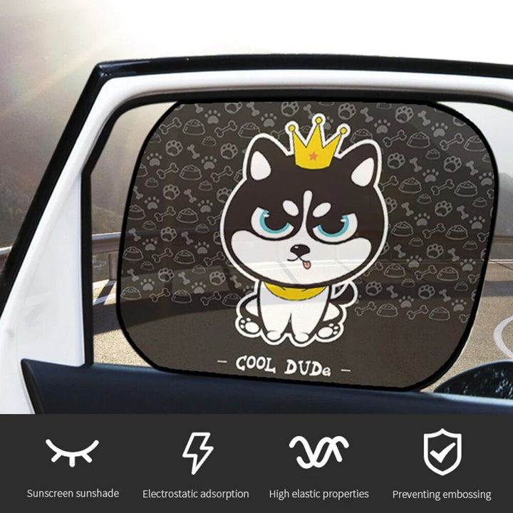 Adorable Animal Cartoon Car Window Sunshades - 2PCS, Universal Fit, Anti-UV, Privacy Protection