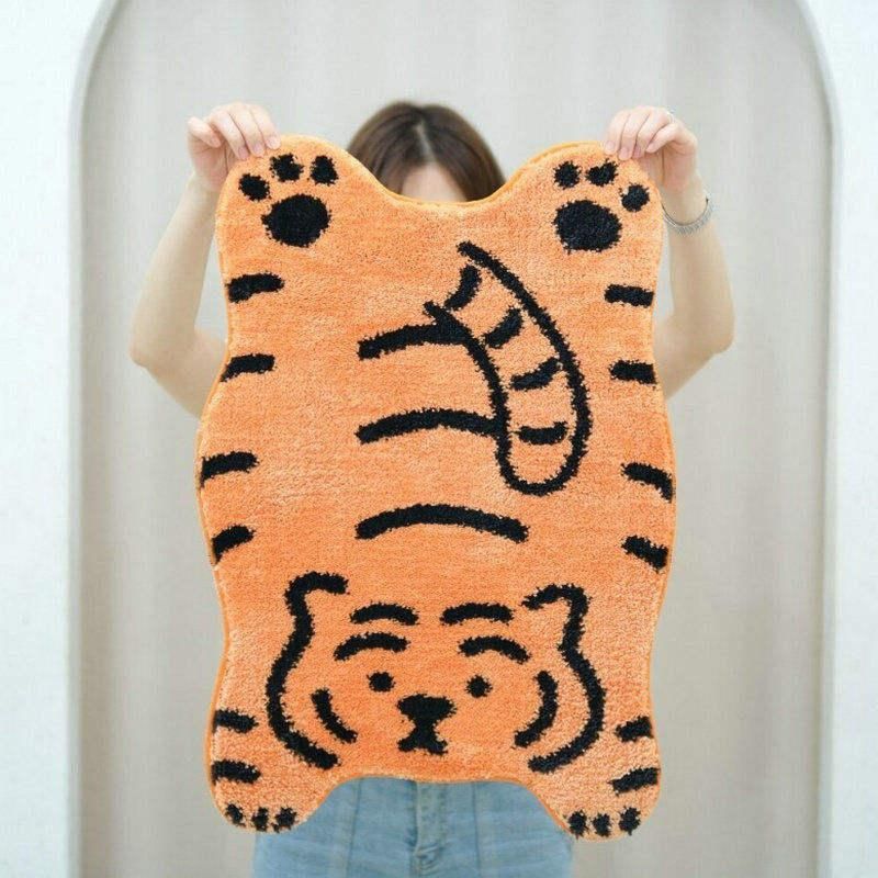 Tapete de desenho animado de tigre encantador