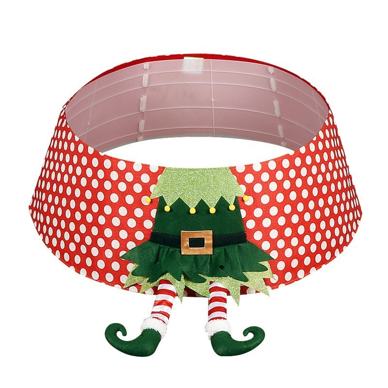 red white polka dot christmas tree skirt, view 5 - MRSLM