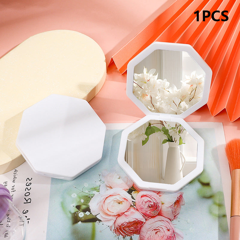 double-sided mini hexagon makeup mirror, view 3 - MRSLM