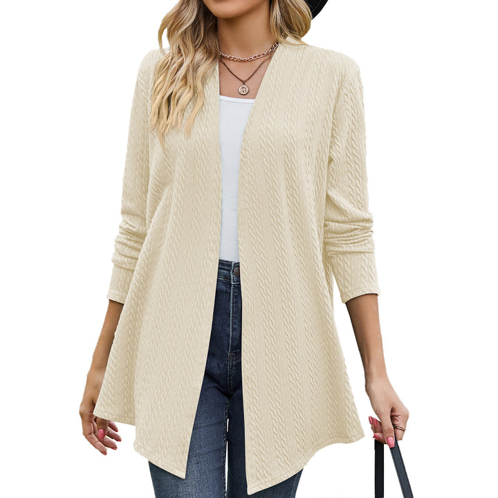 Women's Fashion Casual Solid Color Small Twist Long Sleeve Knitted Coat