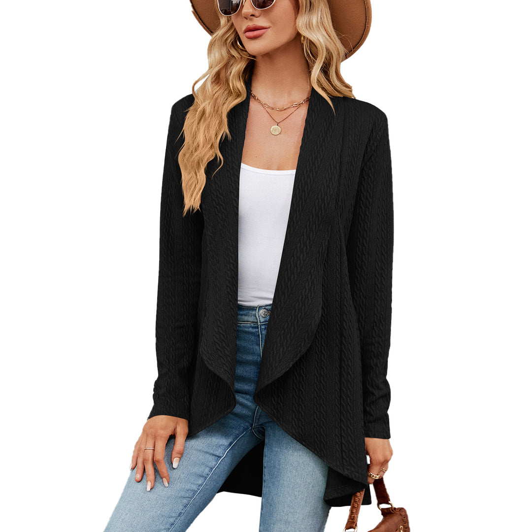 Women's Fashion Long Sleeve Solid Color Loose Cardigan Top