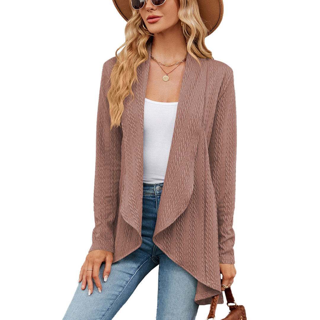 Women's Fashion Long Sleeve Solid Color Loose Cardigan Top