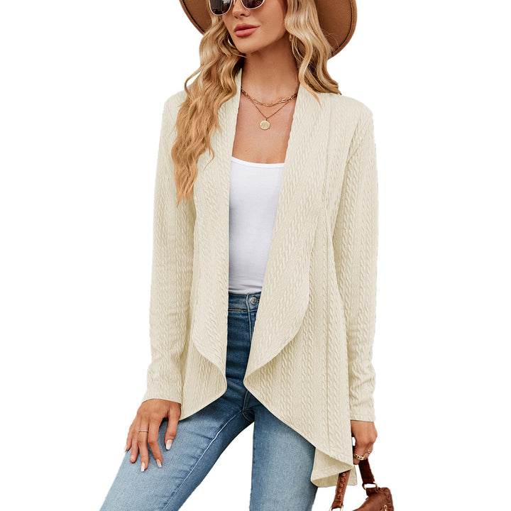Women's Fashion Long Sleeve Solid Color Loose Cardigan Top