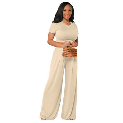 Fashion Casual Wide Leg Two-piece Set