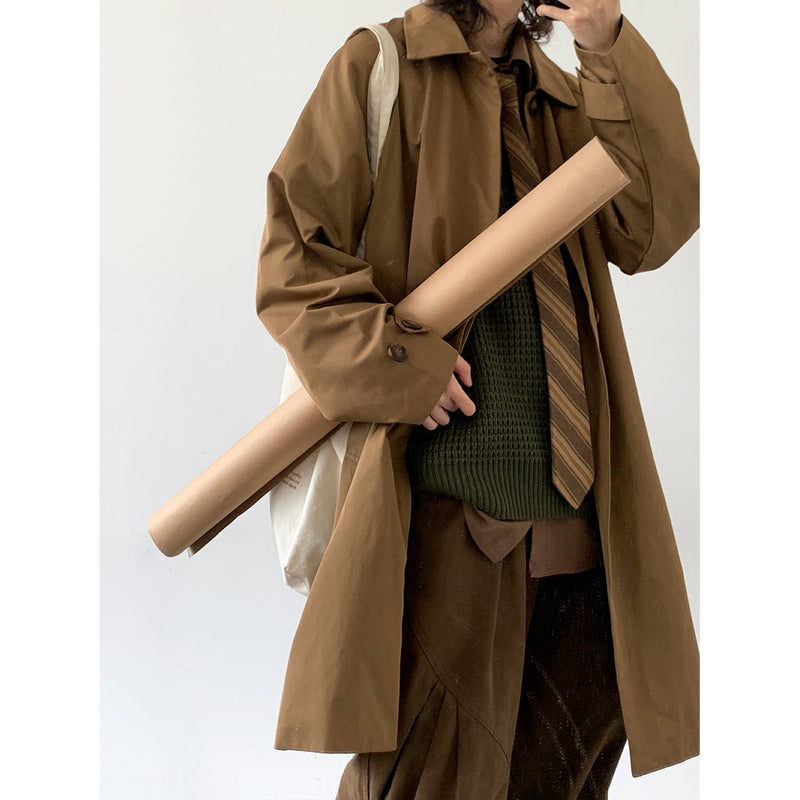 retro workwear trench coat, view 7 - MRSLM