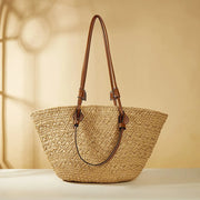 striped straw beach bag, view 7 - MRSLM