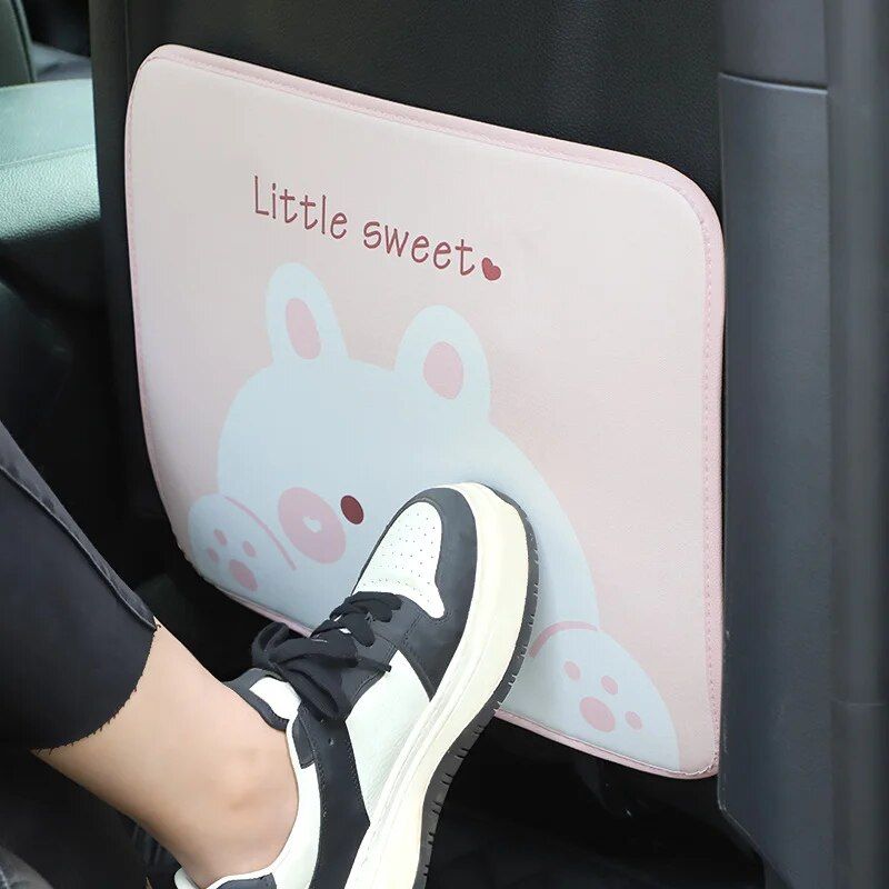 Waterproof Cartoon Bear & Rabbit Car Seat Back Protector for Kids