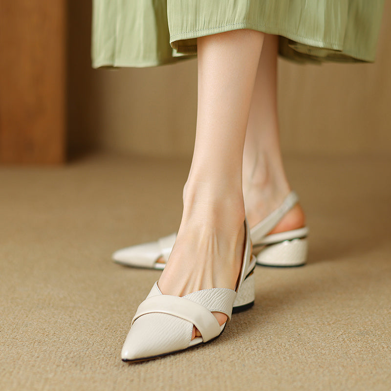 leather pointed toe sandals, view 22 - MRSLM