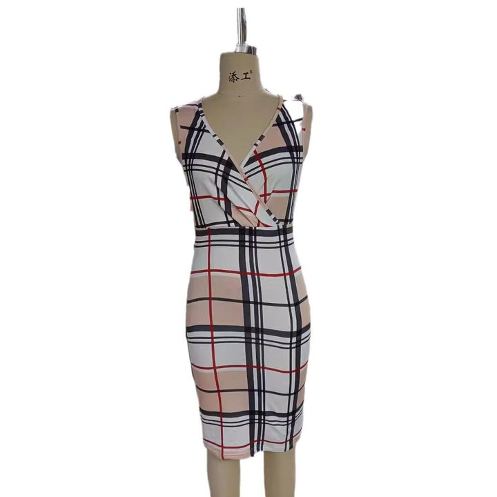 Long Sleeve V-neck Hip Printed Dress