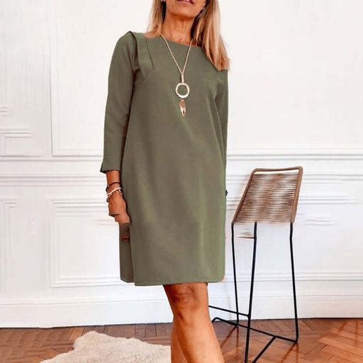casual round neck plus size dress, view 6 - MRSLM