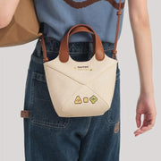 bucket bag with embroidered cheese design, view 5 - MRSLM