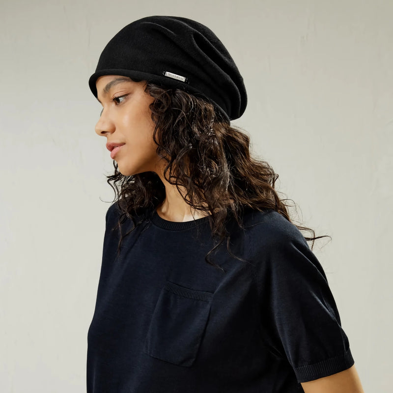 Gorro de seda tricotado