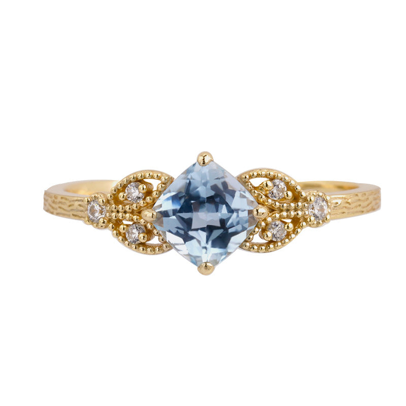 sky blue topaz square ring, view 4 - MRSLM
