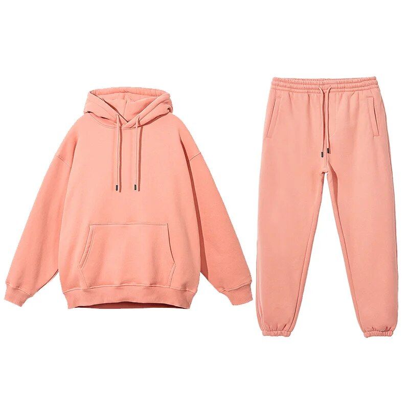 Conjunto aconchegante de moletom com capuz e calça de moletom