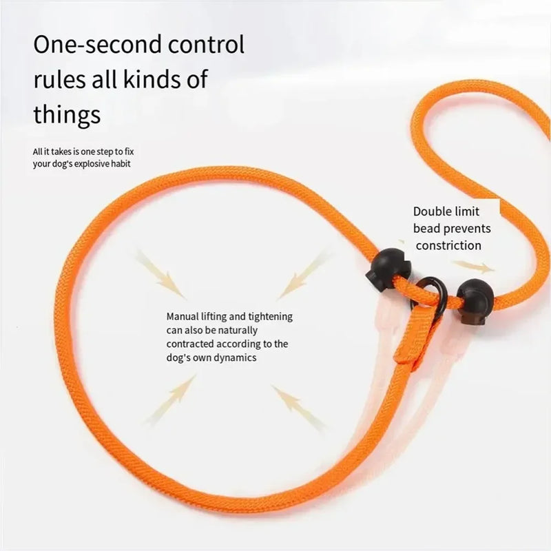 adjustable slip lead dog leash, view 9 - MRSLM