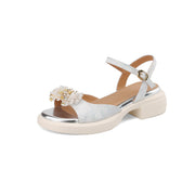 Leather chunky heel sandals, view 2 - MRSLM