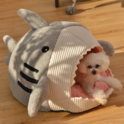 cartoon shark cat bed, view 2 - MRSLM