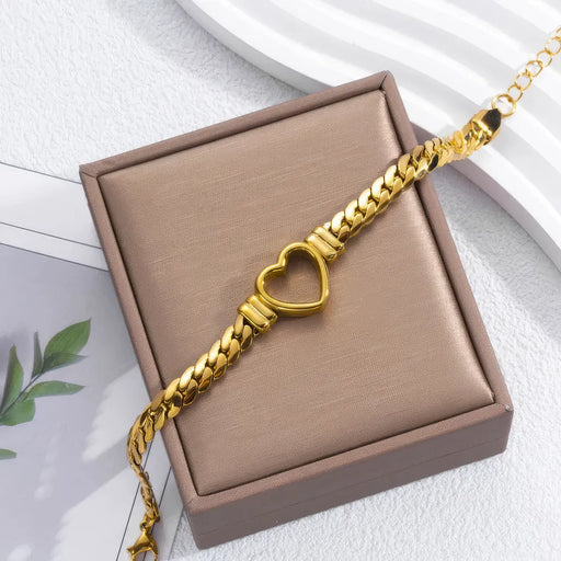 love heart cuban chain bracelet - MRSLM