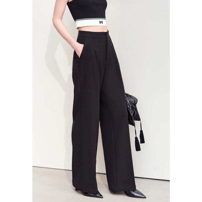 wide leg elastic waist pants, view 9 - MRSLM