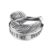 S925 silver feather ring, view 4 - MRSLM