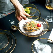 nordic glass dinner plates set, view 6 - MRSLM