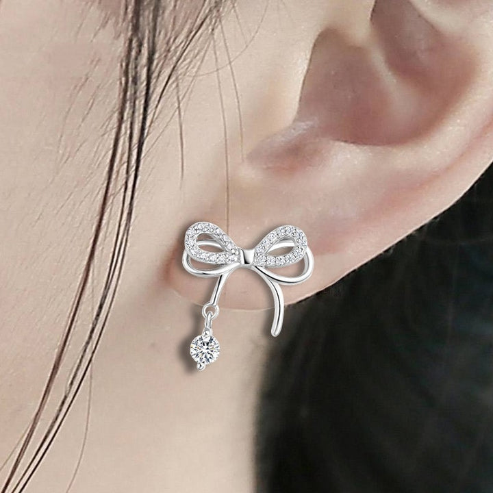 925 Pure Silver Ear Nail Light Luxury INS Style Versatile Butterfly