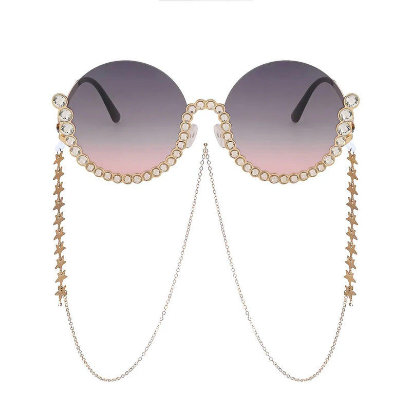 rhinestone round sunglasses, view 12 - MRSLM