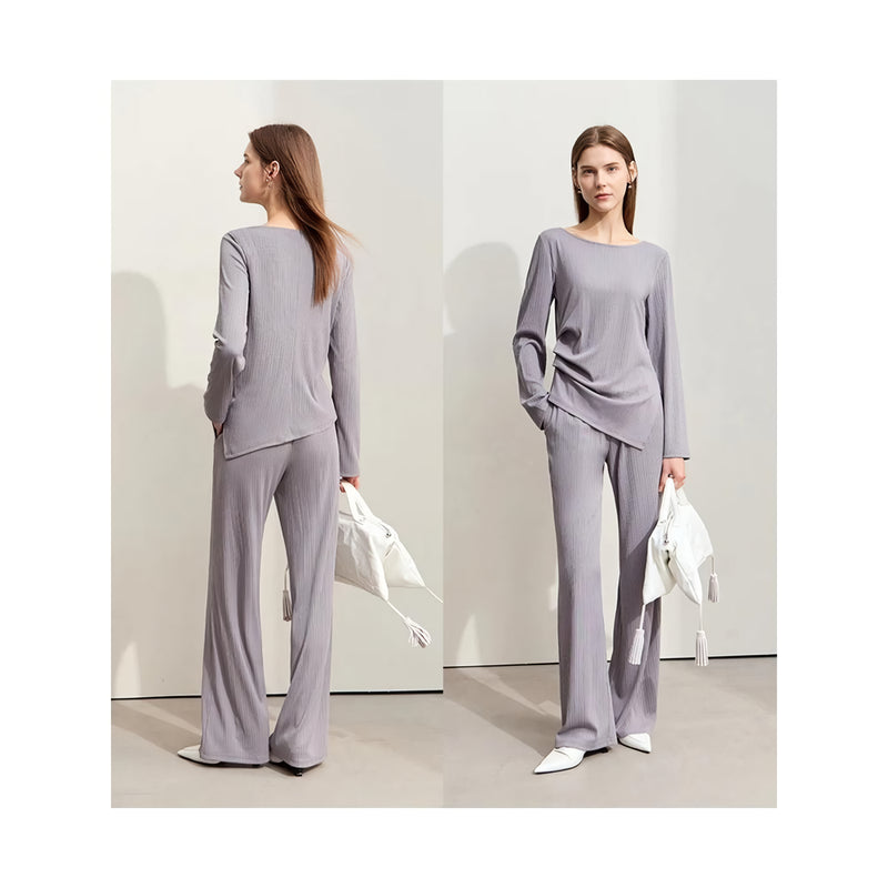 asymmetrical slit long-sleeve tee, view 6 - MRSLM