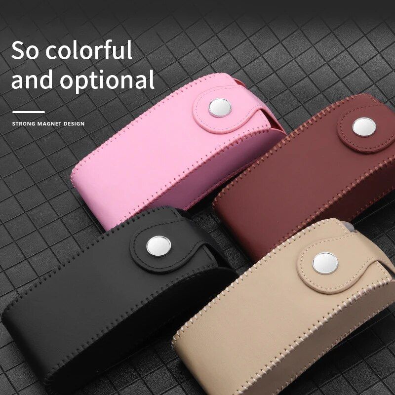 Compact PU Leather Car Visor Organizer for Glasses and Accessories