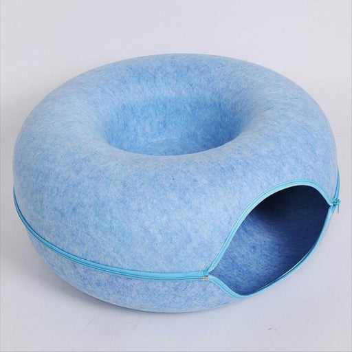 foldable felt cat tunnel bed, view 2 - MRSLM