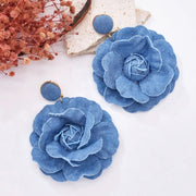 denim drop earrings, view 4 - MRSLM