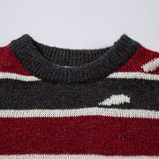 contrast color patchwork stripes sweater, view 3 - MRSLM