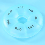 portable 7-day round pill case, view 14 - MRSLM