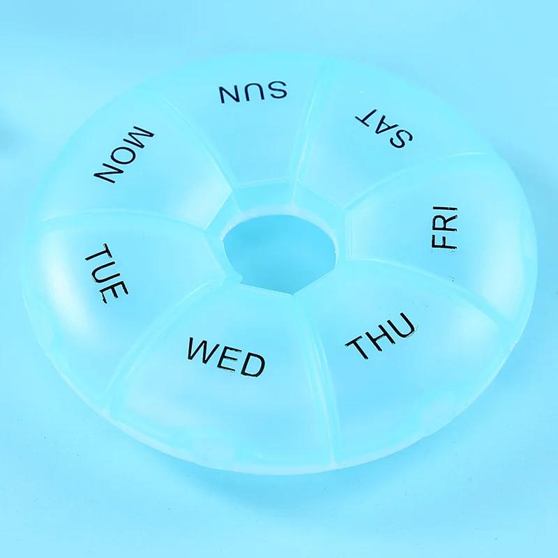 portable 7-day round pill case, view 14 - MRSLM