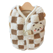 plaid winter dog coat, view 2 - MRSLM