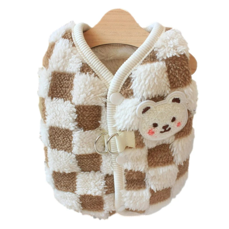 plaid winter dog coat, view 2 - MRSLM