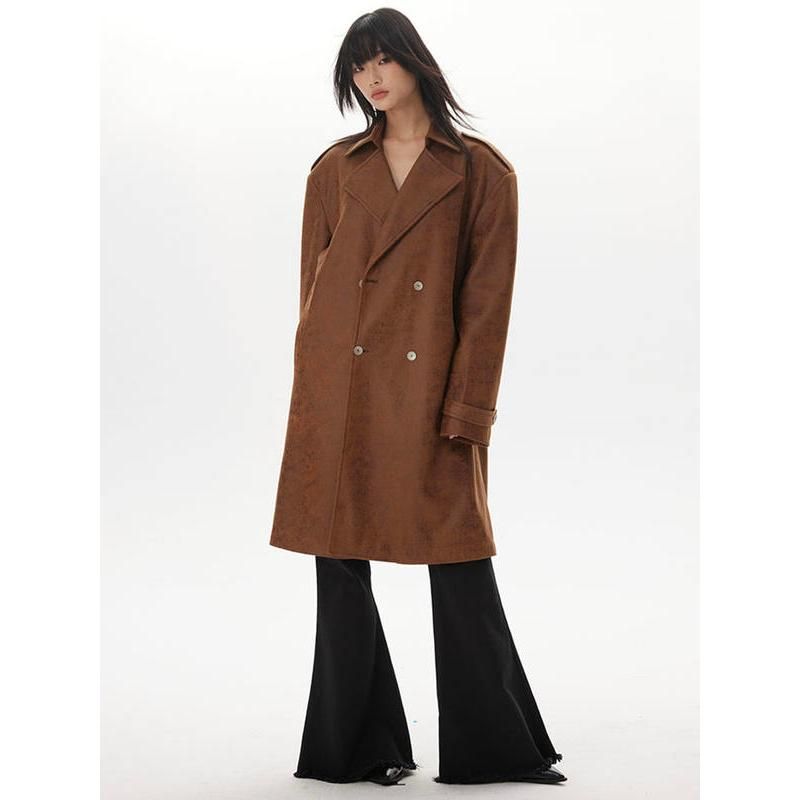 women's vintage thick trench coat, view 3 - MRSLM