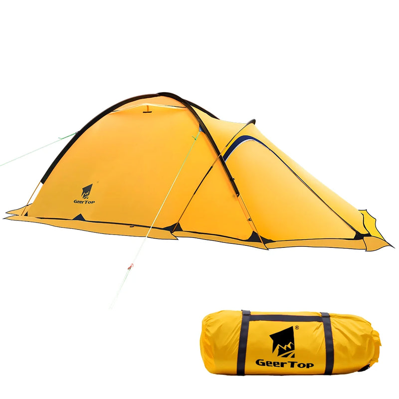 Barraca de camping impermeável de camada dupla para 2 pessoas, adequada para 4 estações do ano.